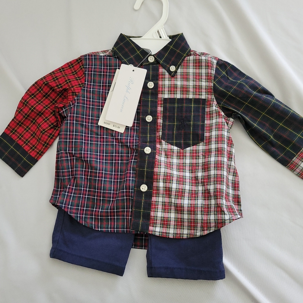 Ralph Lauren Kids Plaid Button Down Shirt - Red, Blue, Black